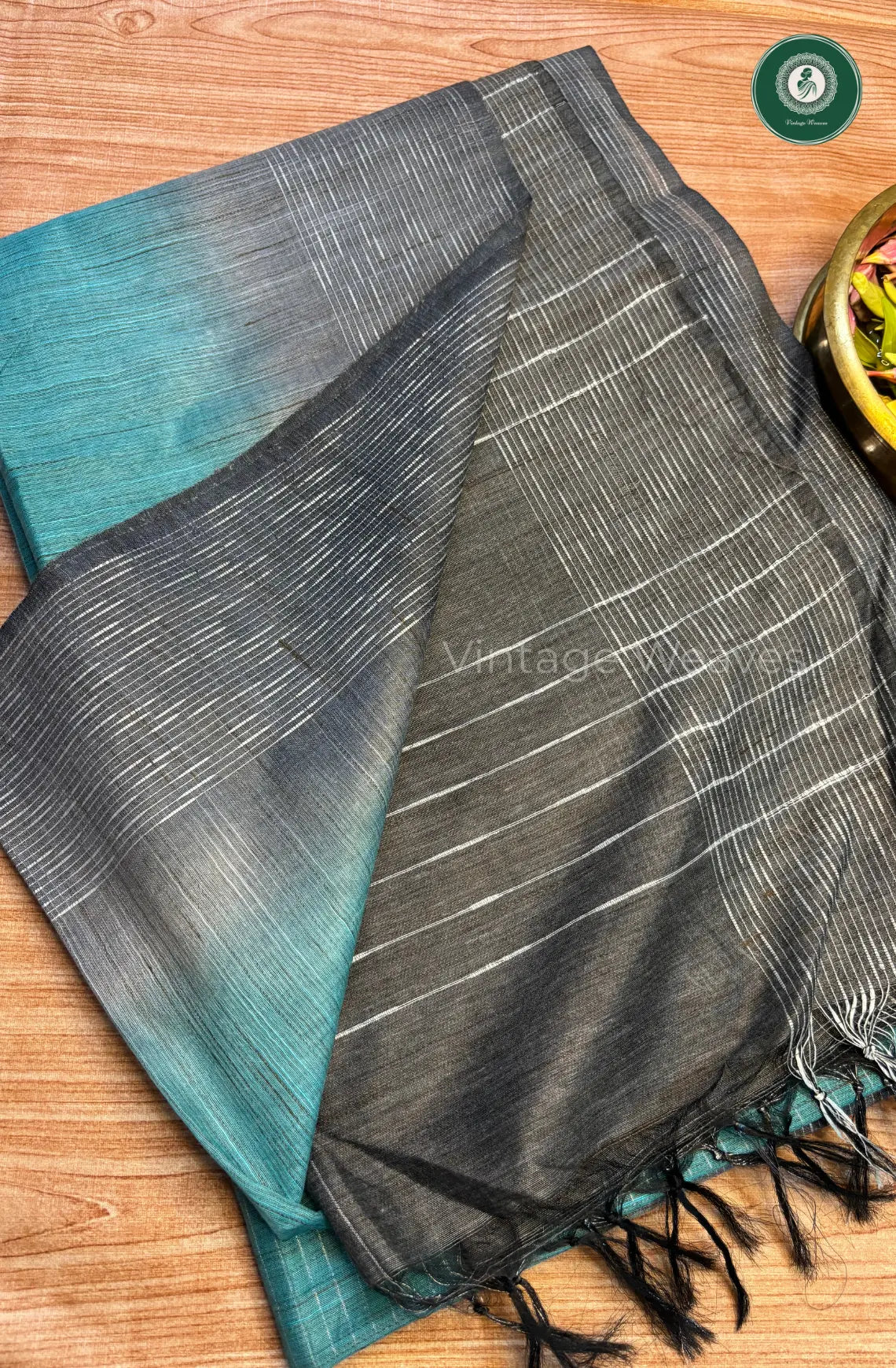 Bhagalpuri Linen Saree – Blue