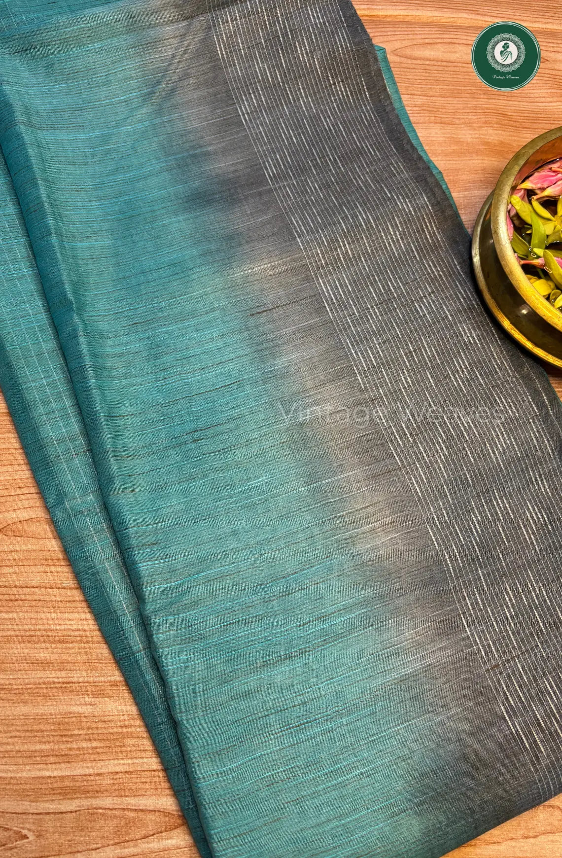Bhagalpuri Linen Saree – Blue