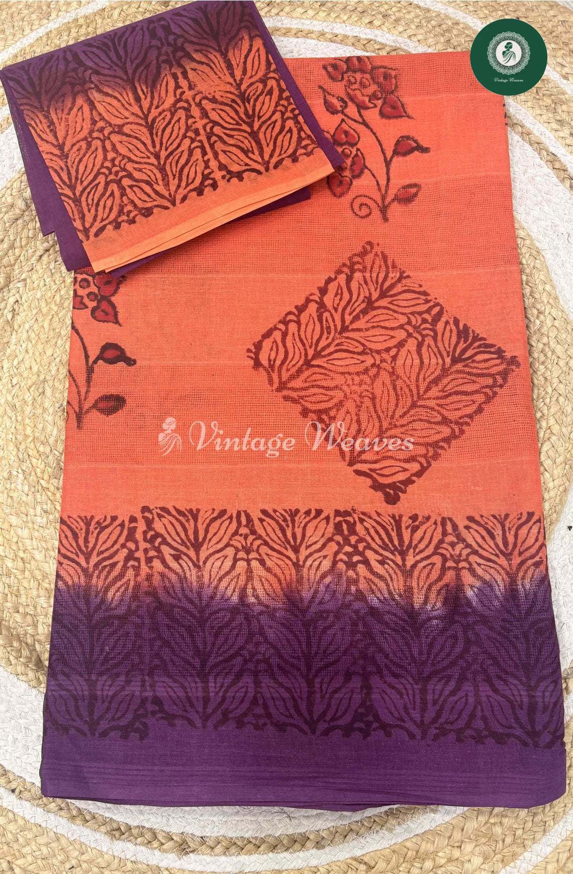 Budget Kota Cotton Saree -Orange