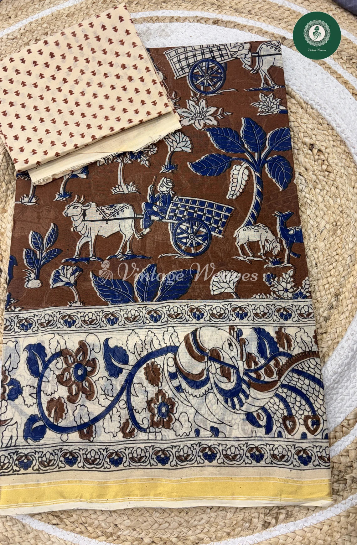 Budget Kota Kalamkari CowPrint-Brown
