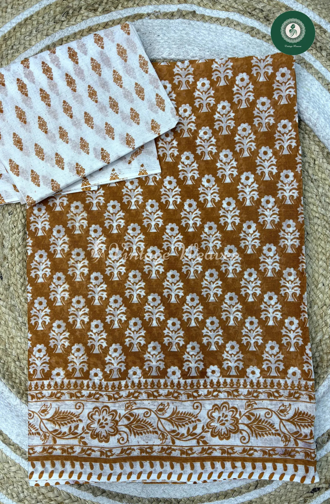 Daily Wear Cotton Flower Printed With White Blouse -Yellow