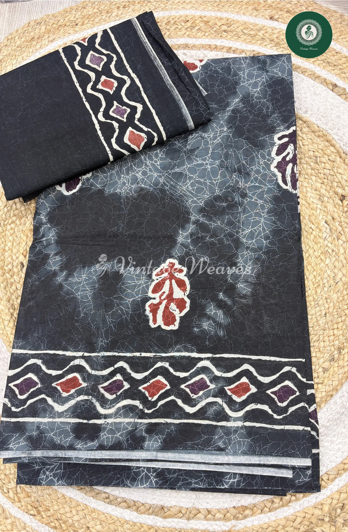 Daily Wear Cotton Leaf-Blue