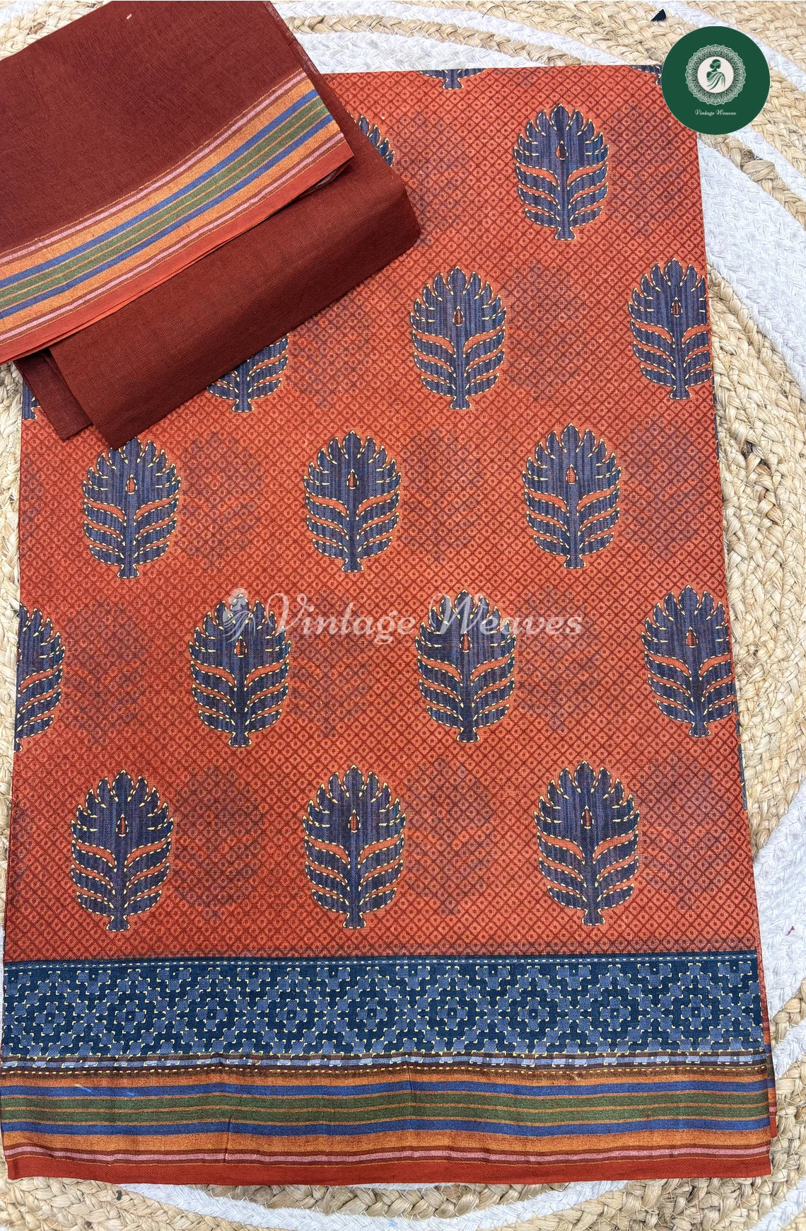 Daily Wear Cotton Printed-Brown