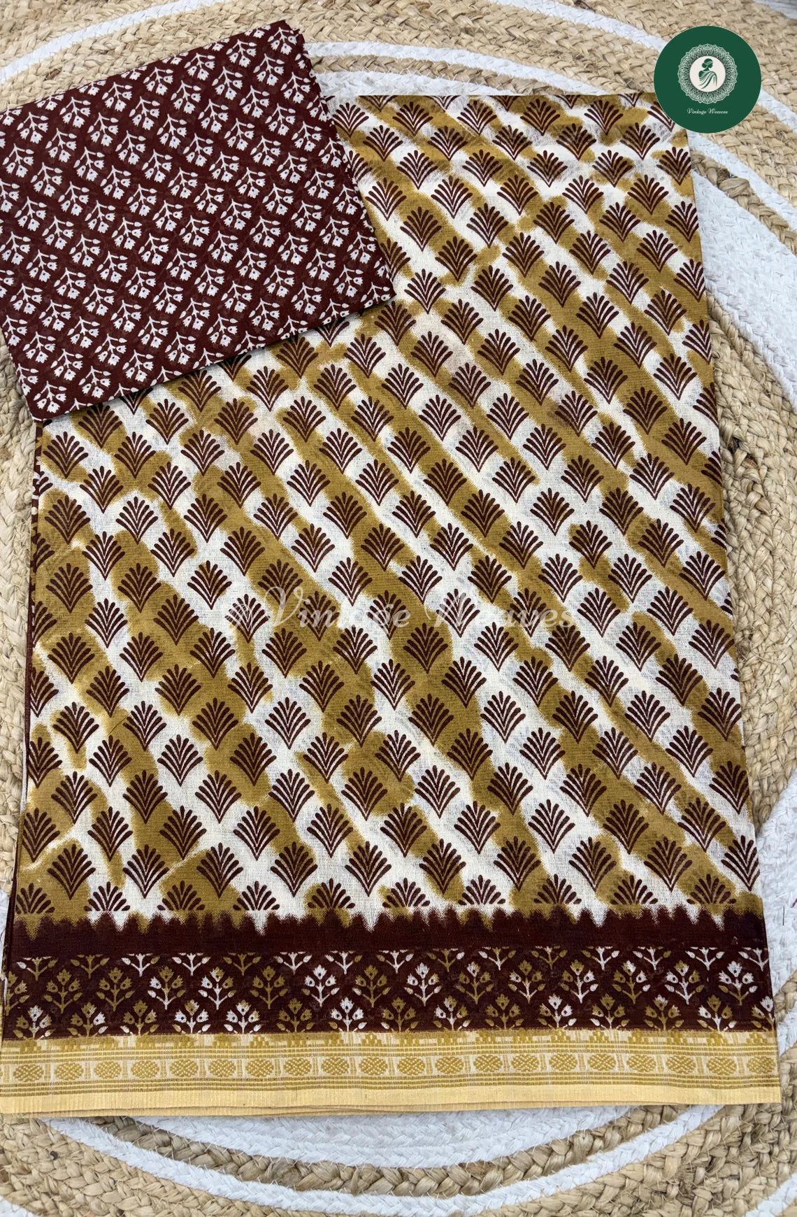 Daily Wear Cotton Printed-SandelwithMarron_1
