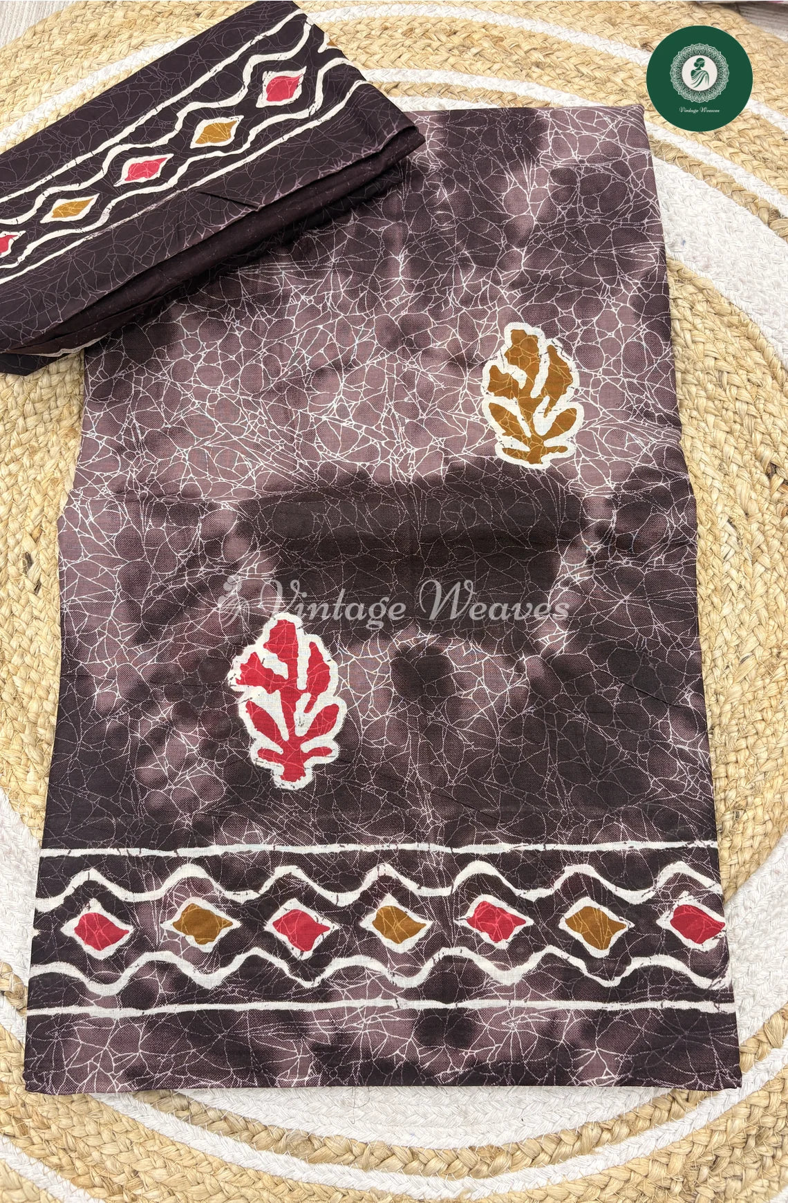 Daily Wear Cotton Printed Leaf -Purple
