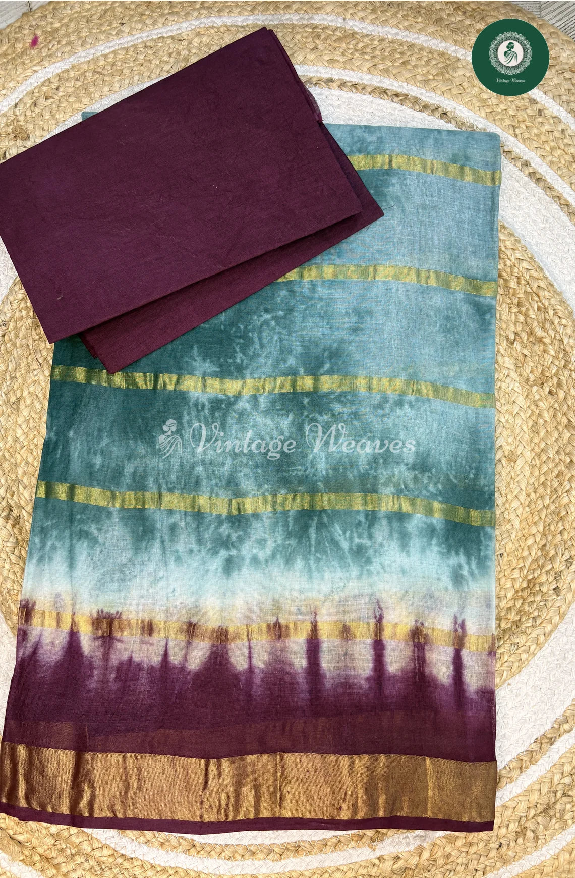 Daily Wear Cotton Saree-GreywithPurple (3)