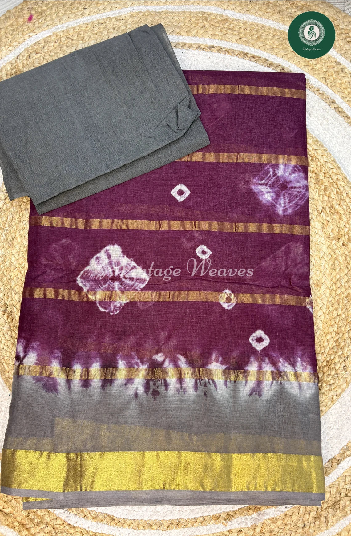 Daily Wear Cotton Saree-Purplewithgrey (1)