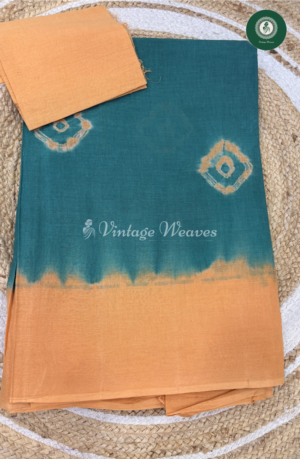 Daily Wear Cotton Saree -RamagreenwithSkin