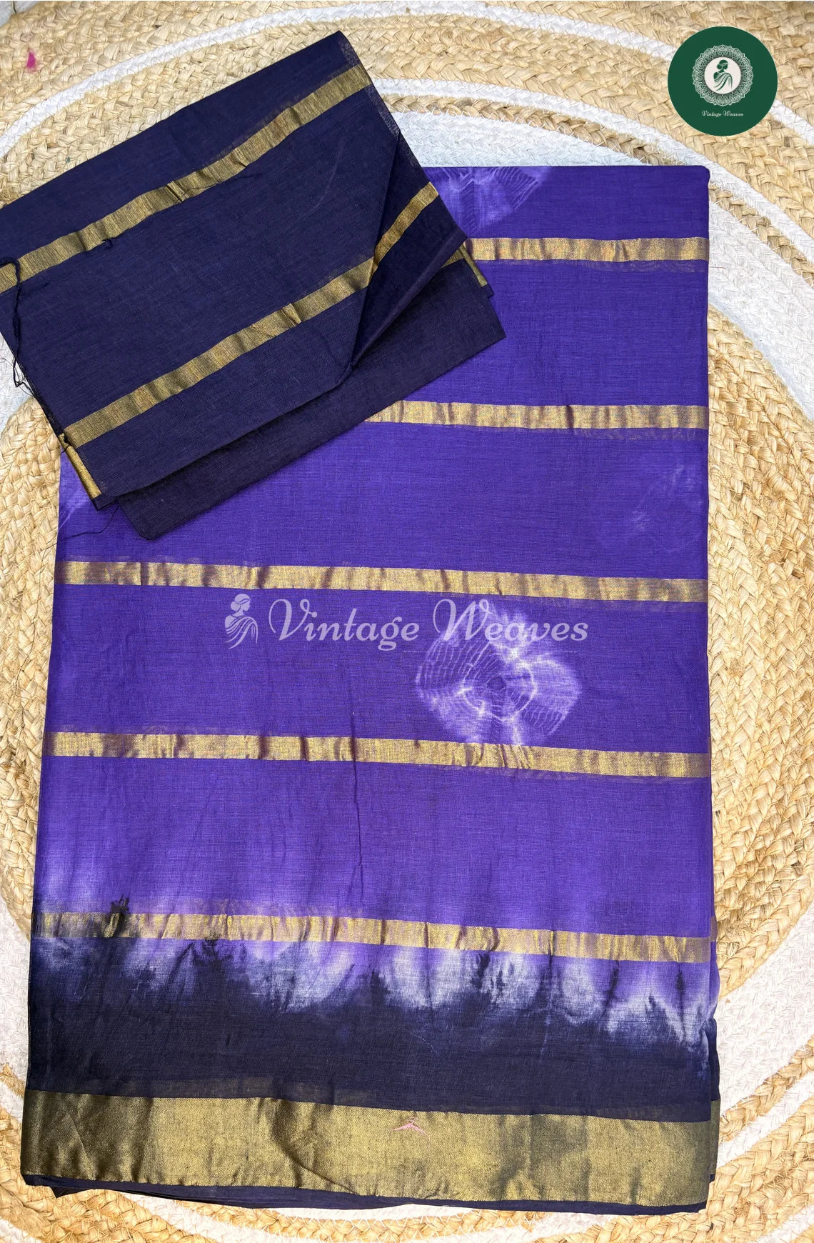 Daily Wear Cotton Saree1-Blue