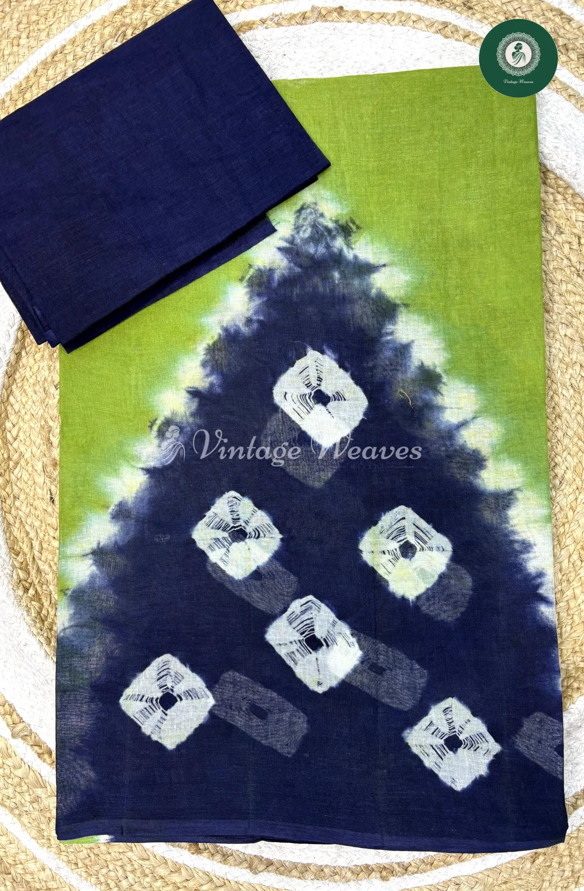 Daily Wear Cotton Triangle-Green With Blue