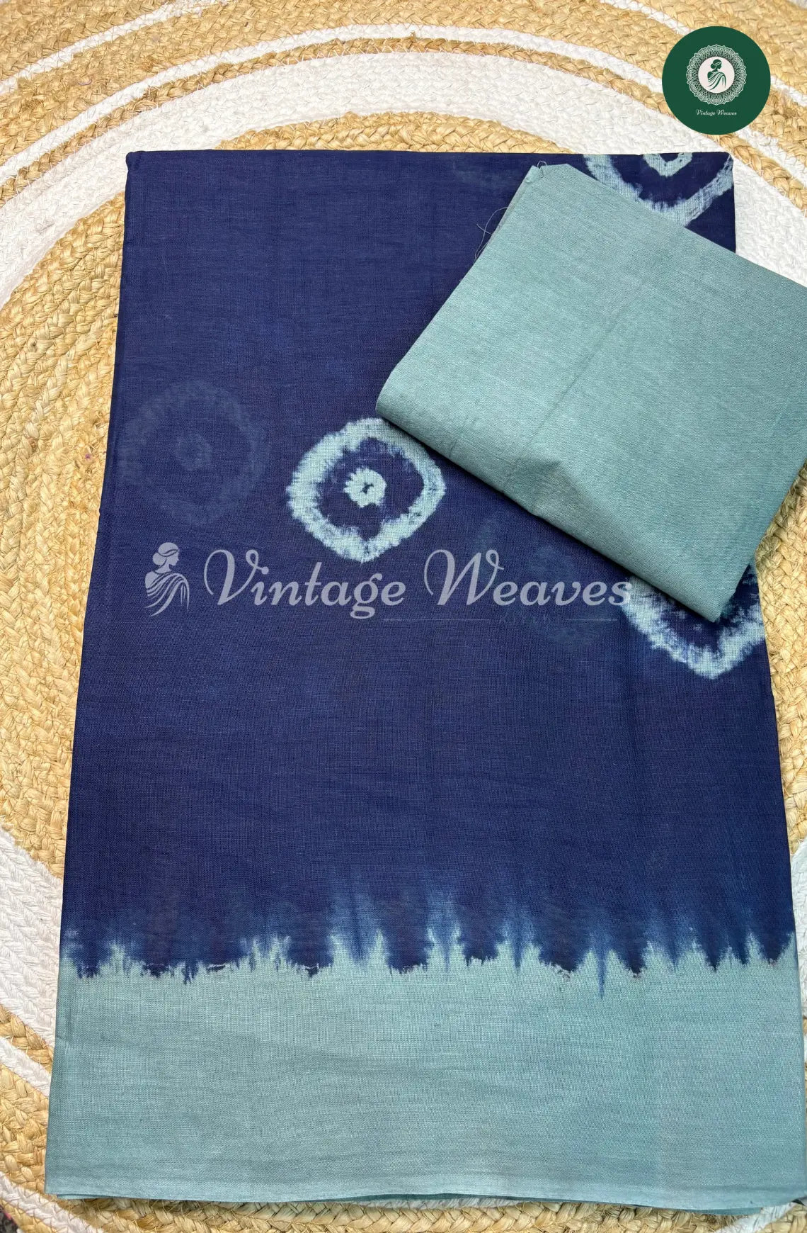 Daily Wear Cotton tieanddye diamond design-Blue