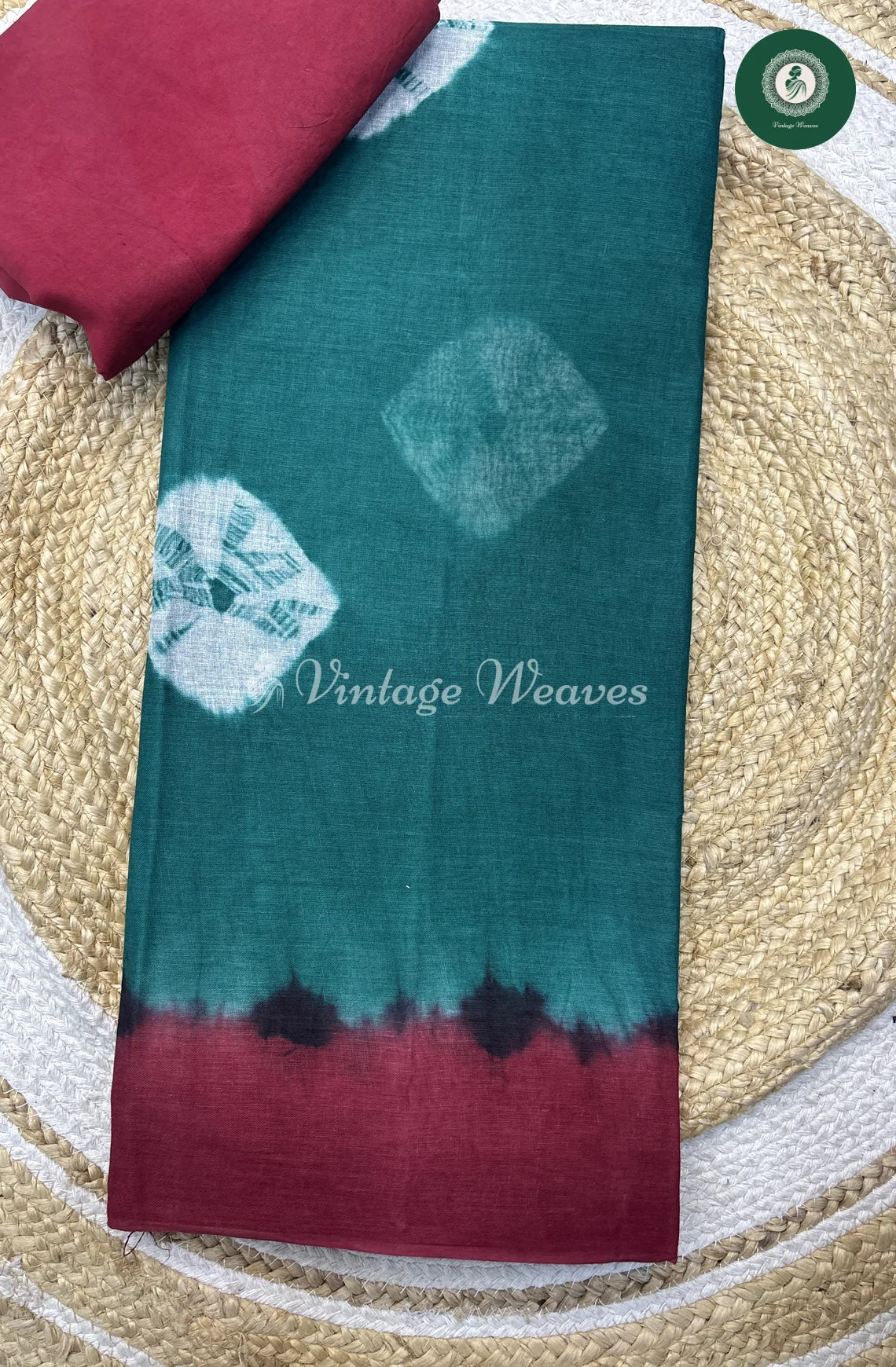 Daily Wear Cottton Saree-RamagreenwithRed
