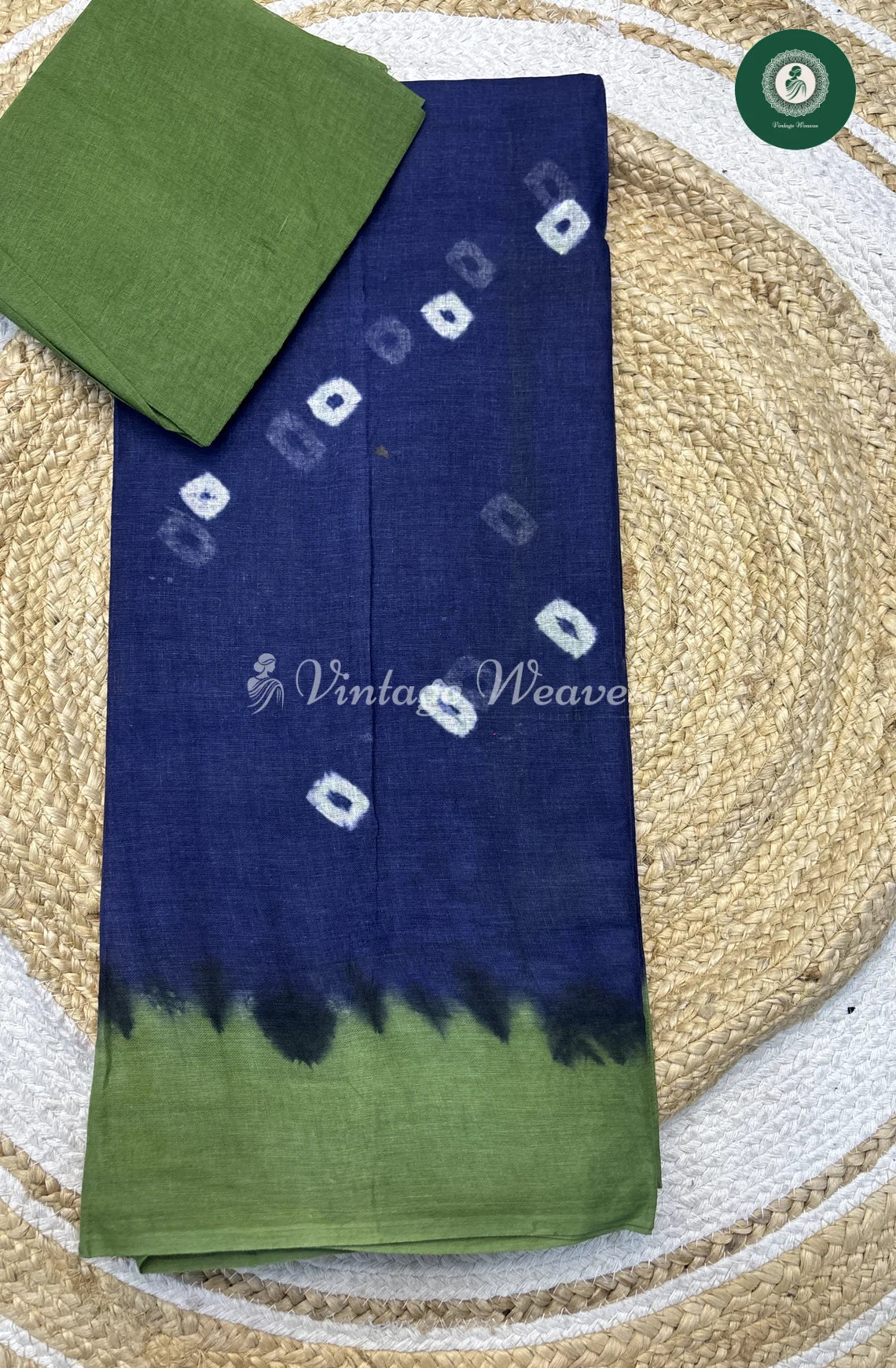 Daily Wear Cottton Saree-Shibori-Blue
