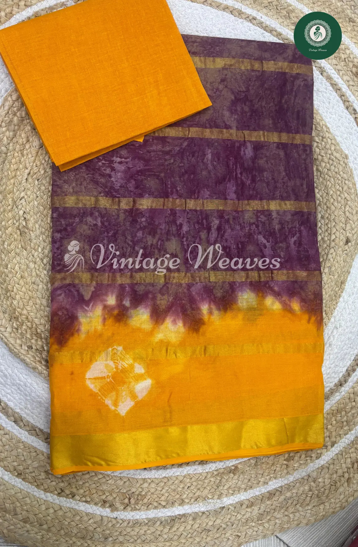 Dailywear Cotton Saree-Wine with Yellow