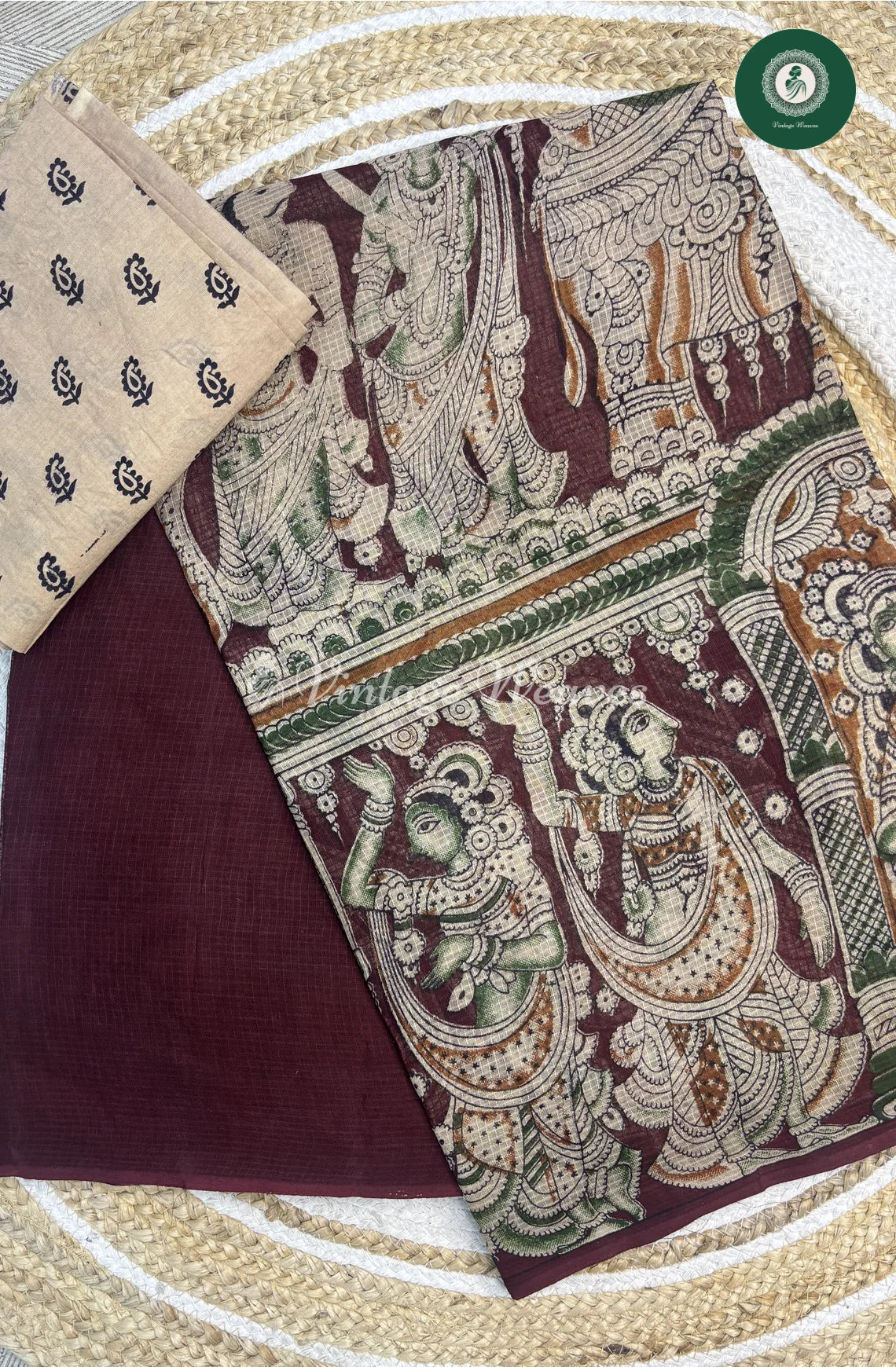 Light Weight Kota Cotton KalamkariPrint-Marron