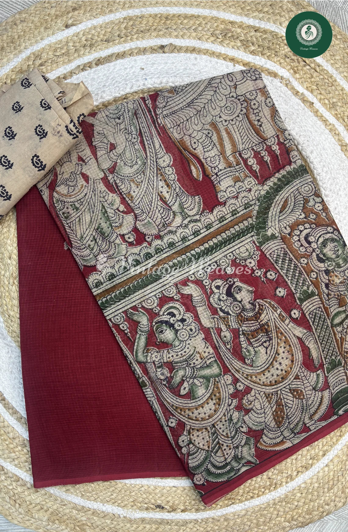 Light Weight Kota Cotton KalamkariPrint-Red