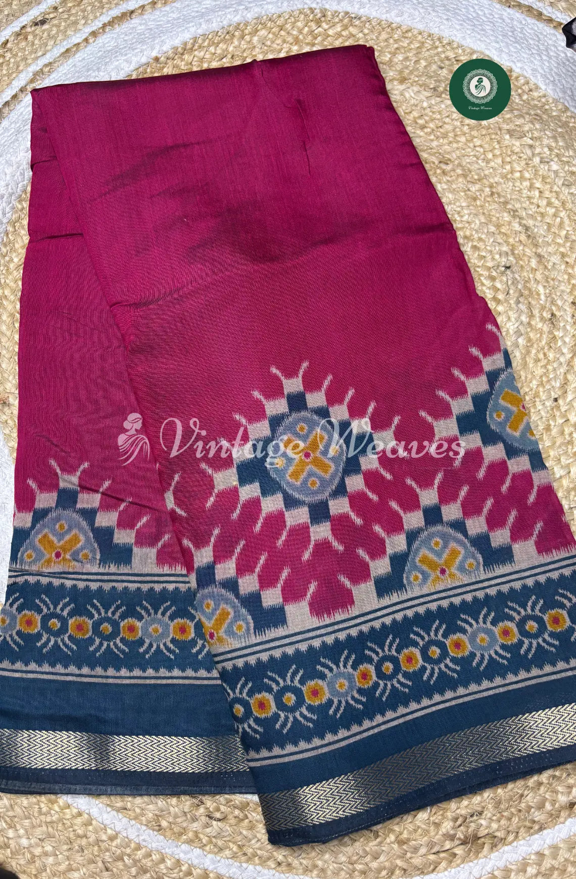 Mangalagiri Silk Saree With Zari Border-Pink