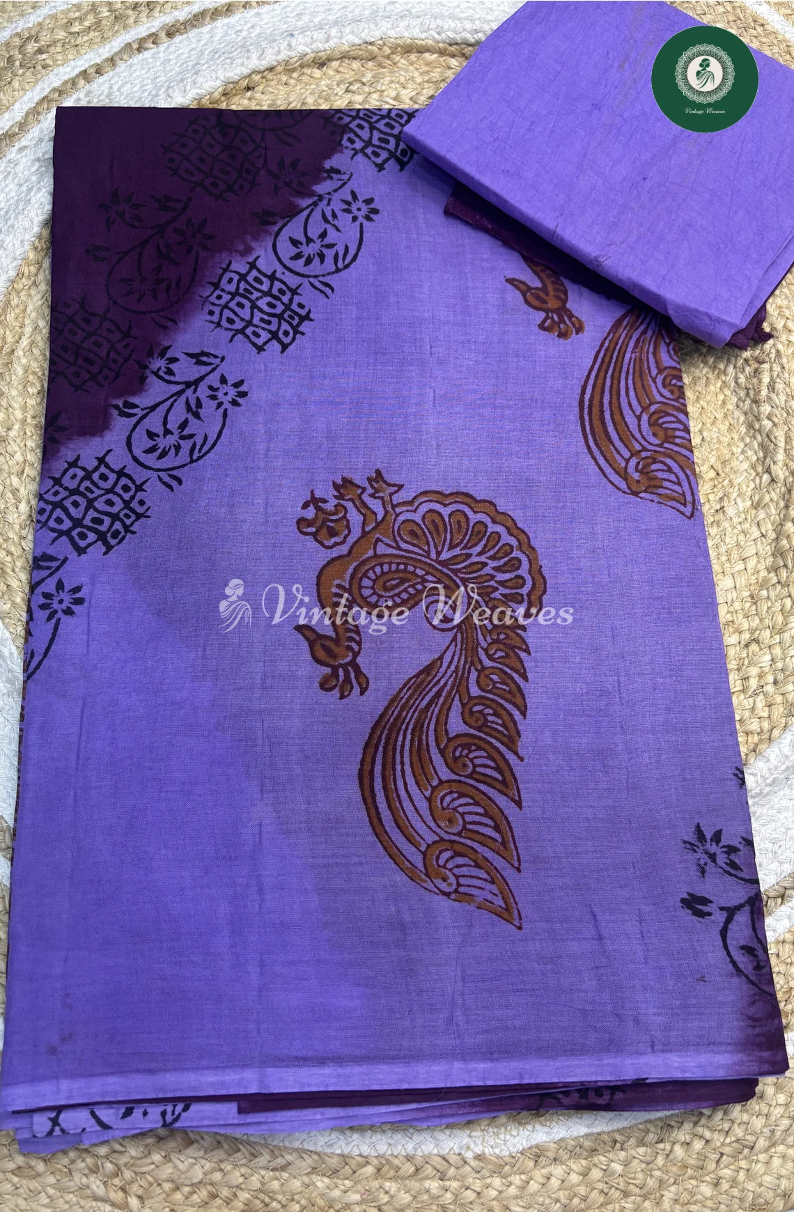 MoongaCotton Saree-lavender