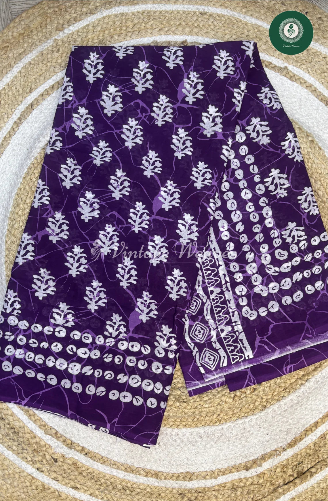 Mul Cotton Saree -Purple