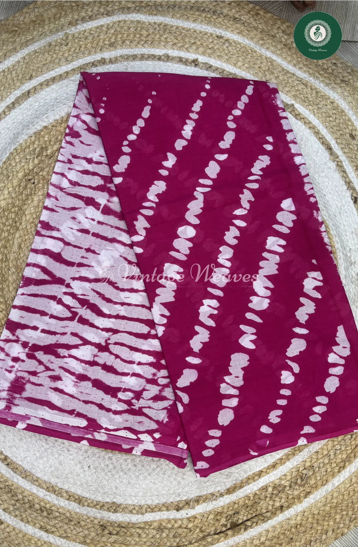 Mul Cotton Saree Shibori-Pink