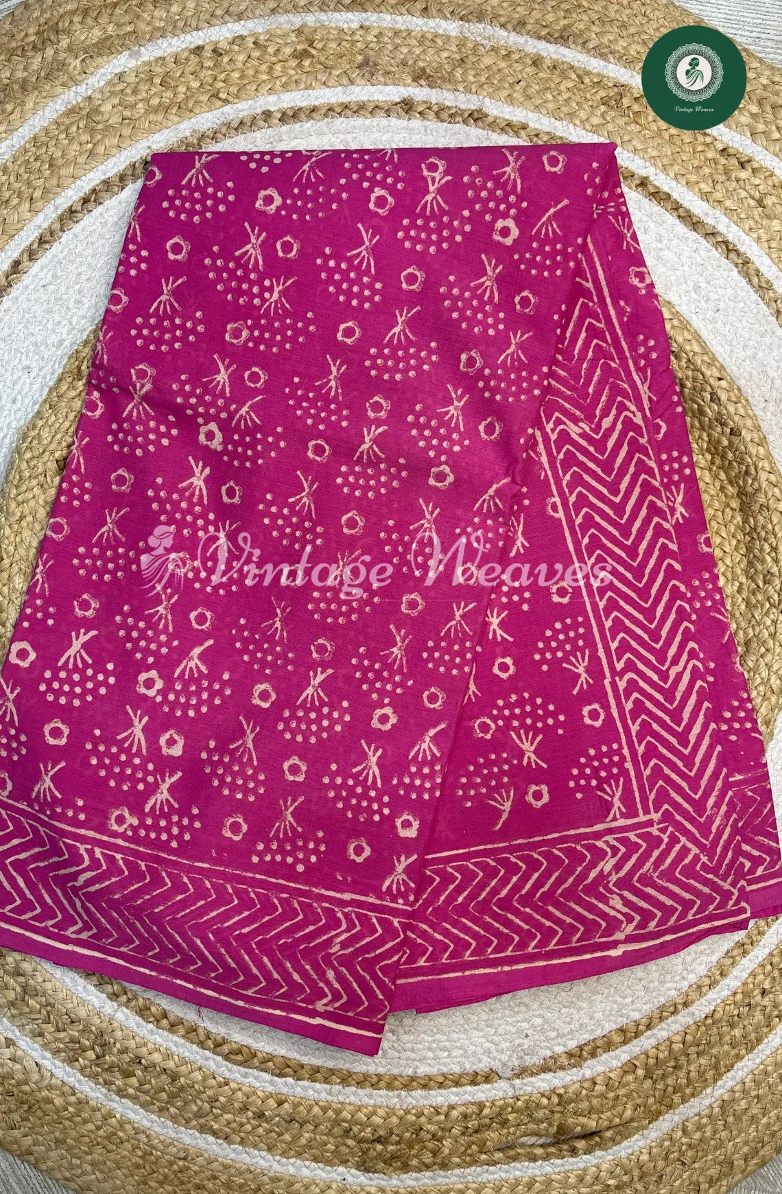 Mul cotton Handblock Print- Pink