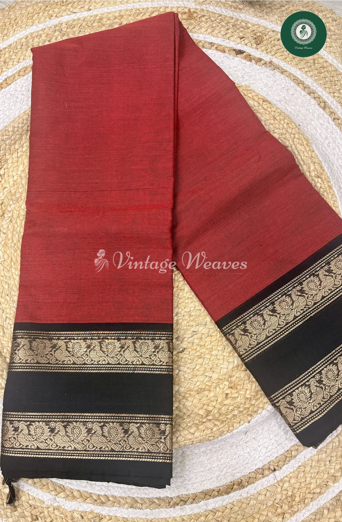 Premium 100Count Chettinad Cotton Saree-Marron
