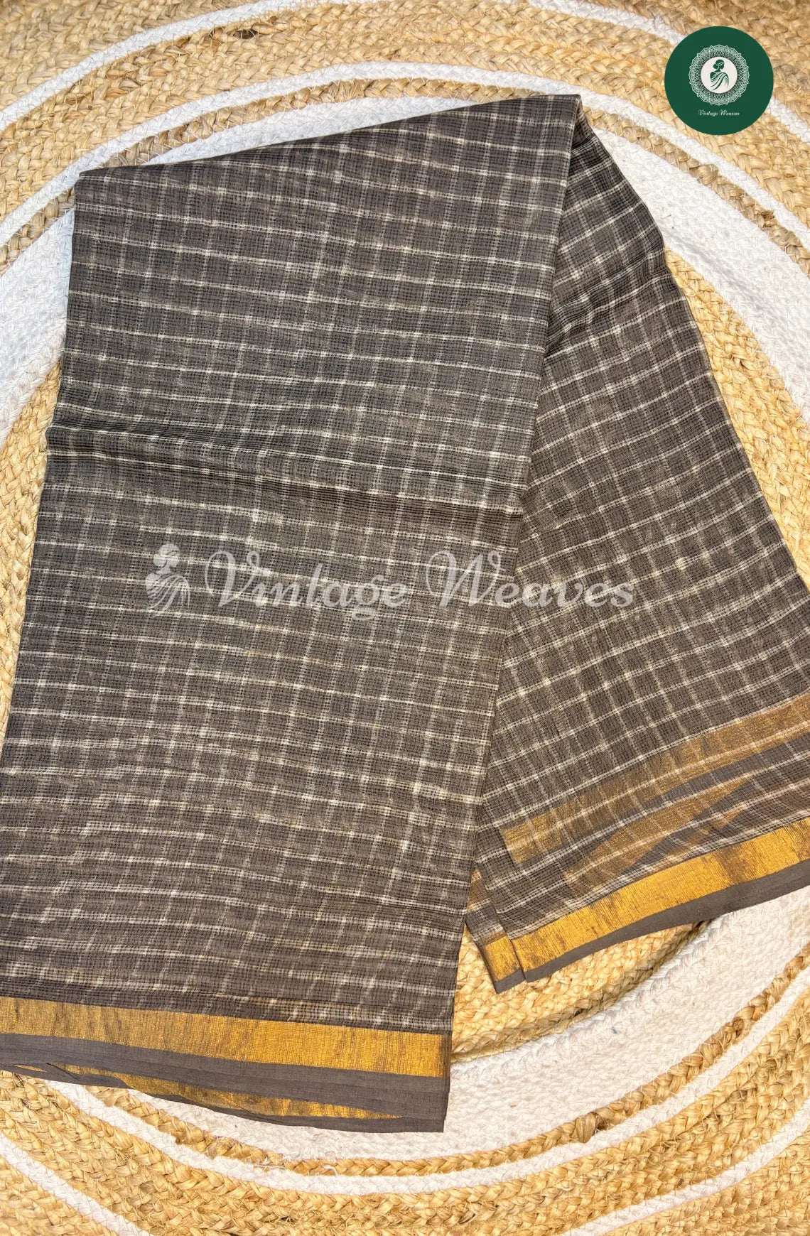 Premium Kota Cotton Saree-Grey