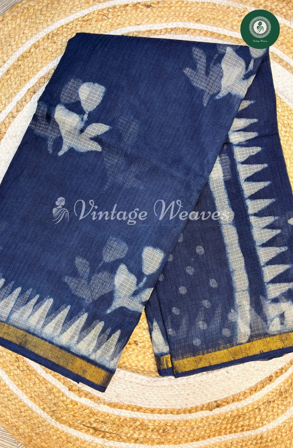 Premium Kota Cotton Saree-Indigo