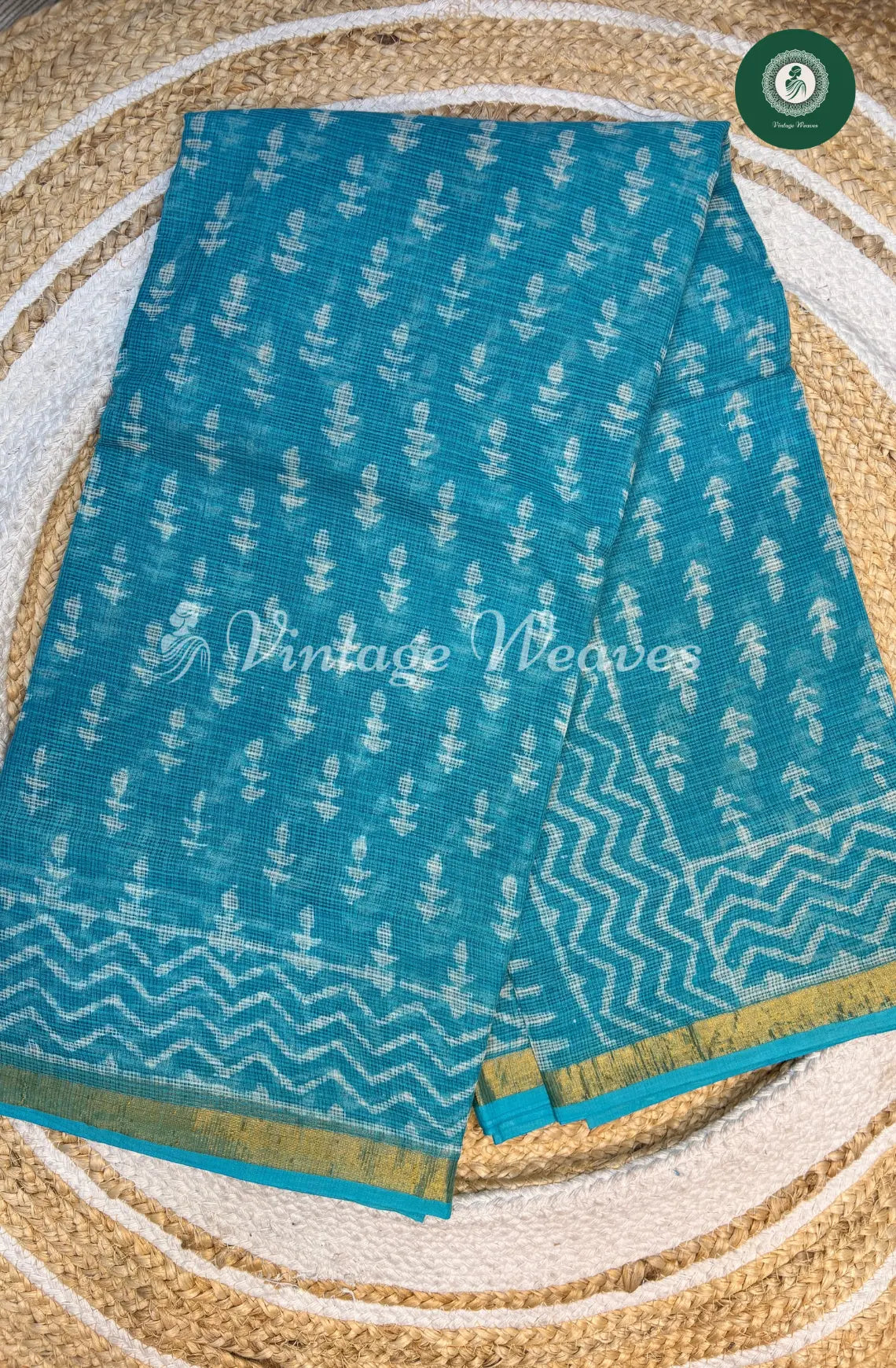 Premium Kota Cotton Saree-SeaBlue