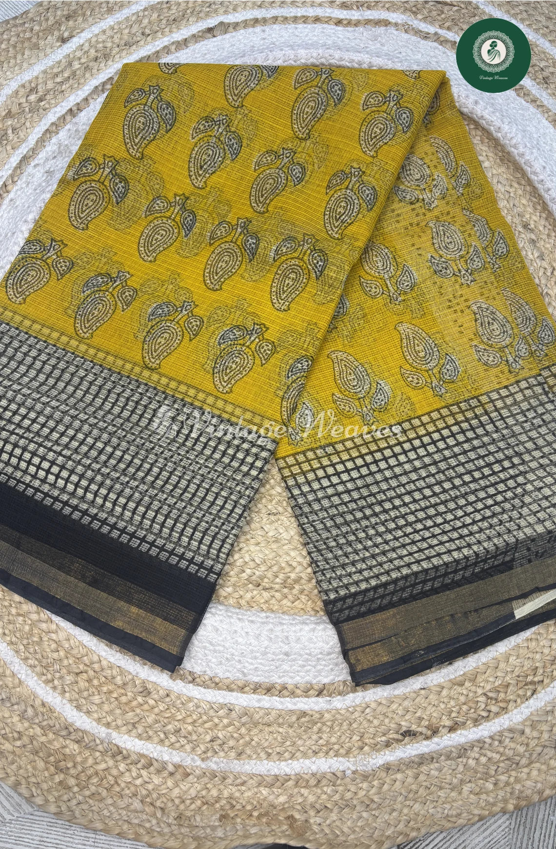 Premium Kota Cotton Saree-YellowMango
