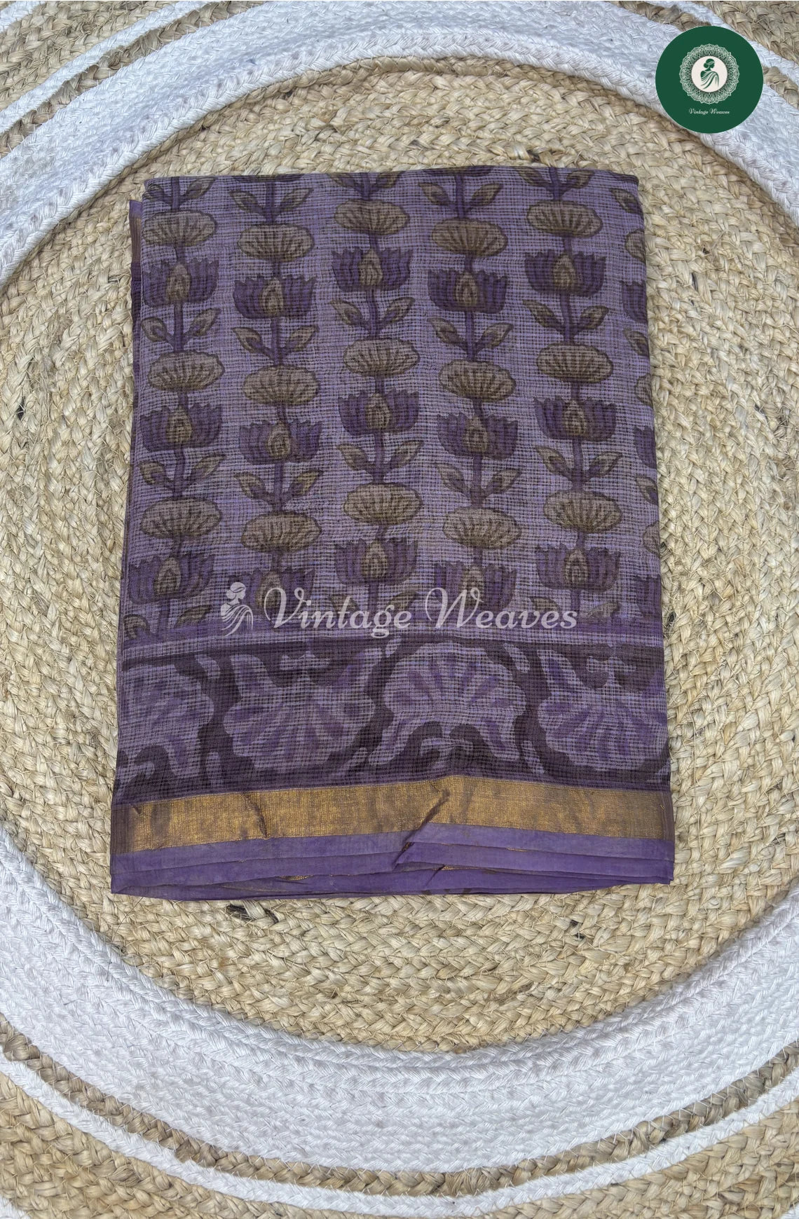 Premium Kota Cotton Saree-lavenderlotus