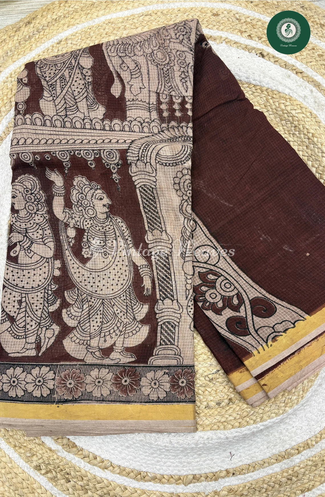 Premium Traditional DancerKalamkari Kota Saree -Brown