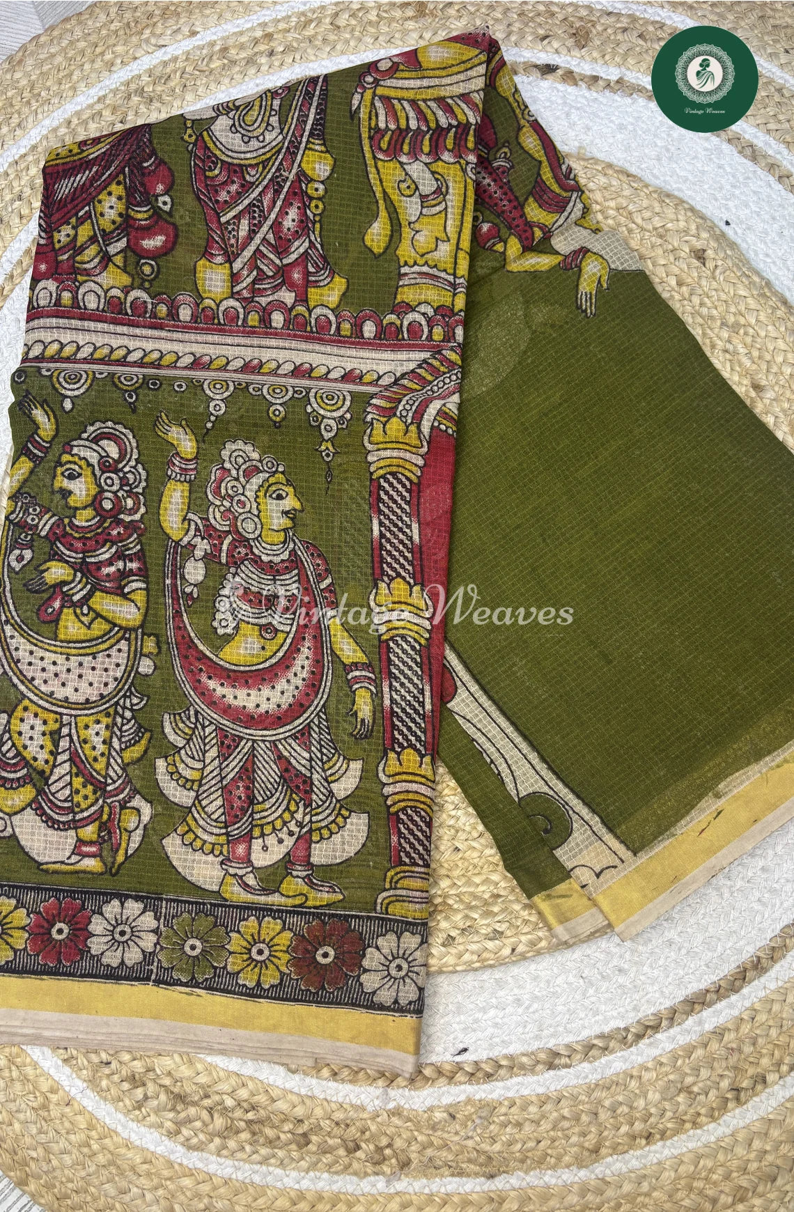 Premium Traditional Kalamkari Kota Doll-Green