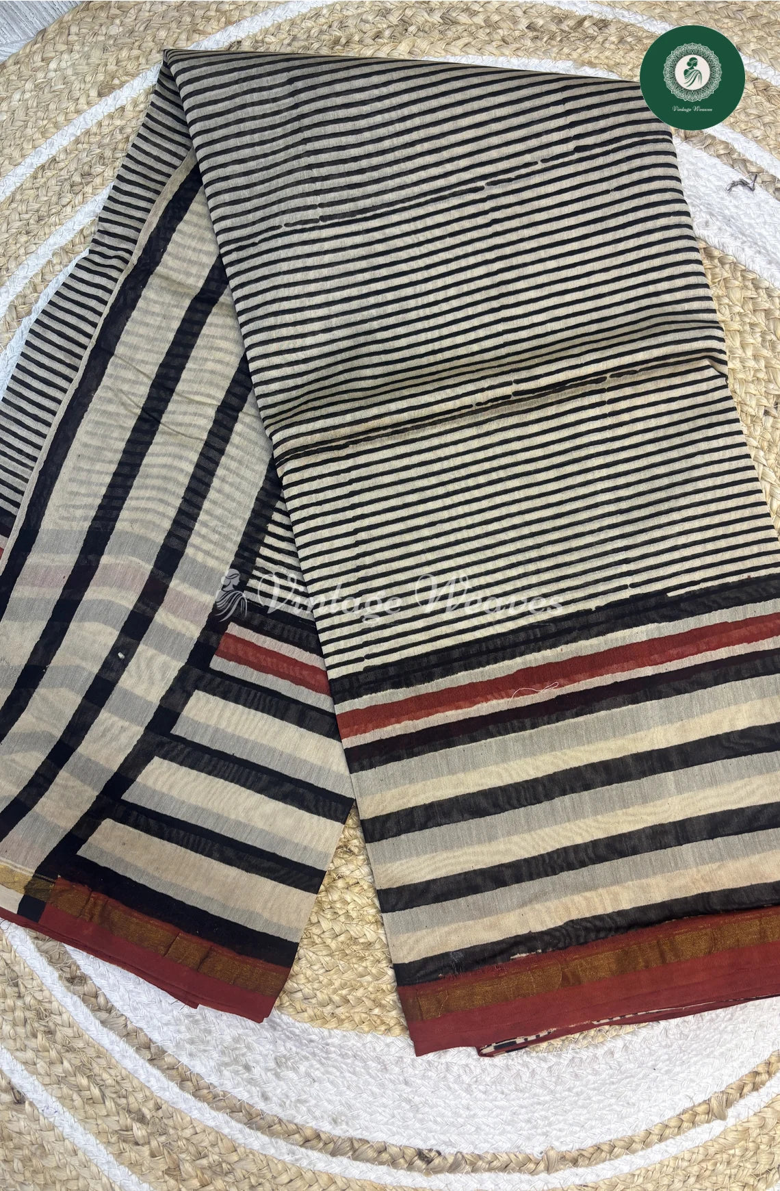 Premium Chanderi Silk Saree-BlackLines_1