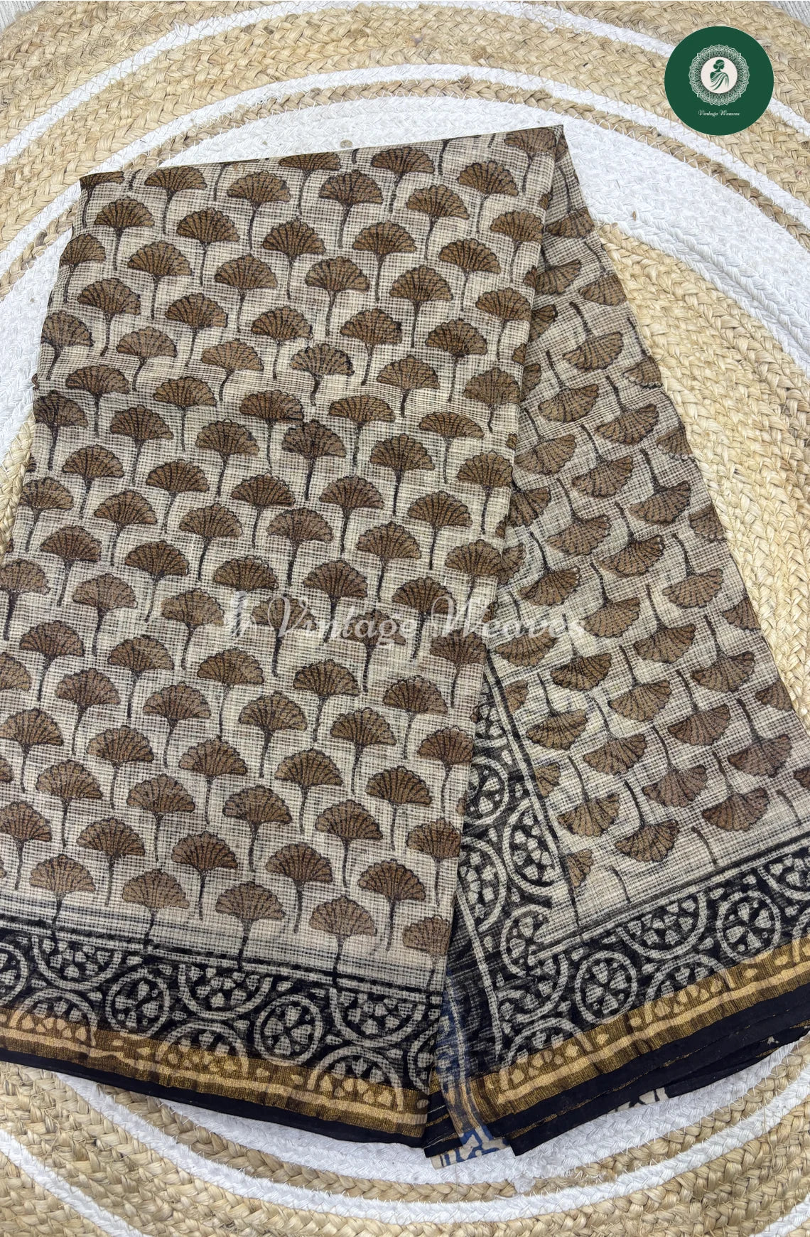 Premium Kota Cotton -HalfwhiteLeaf