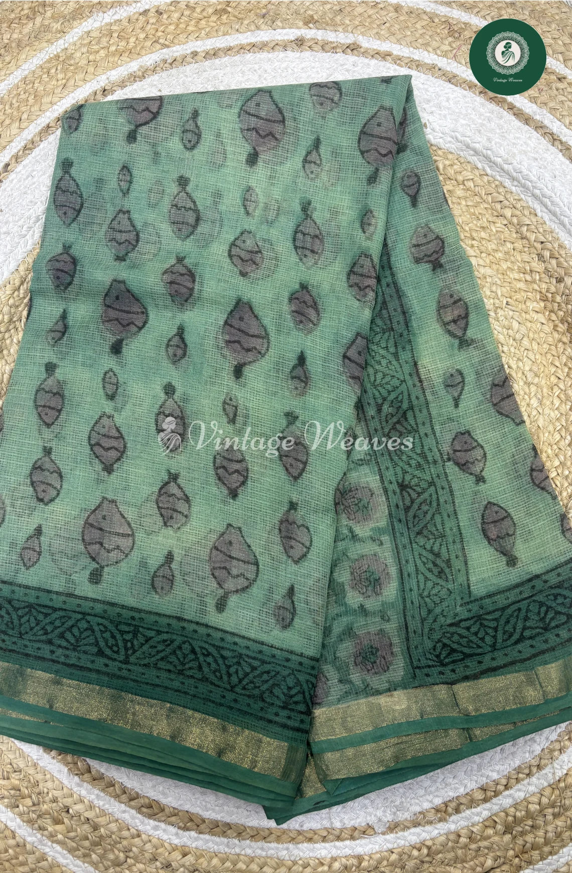 Premium Kota Cotton -LightGreenFish