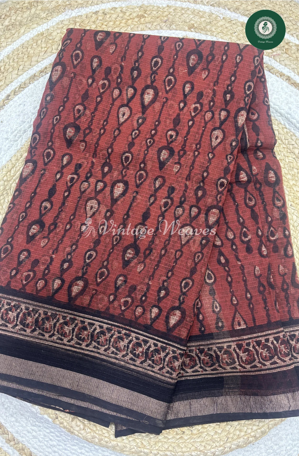 Premium Kota Cotton -Marron Drops