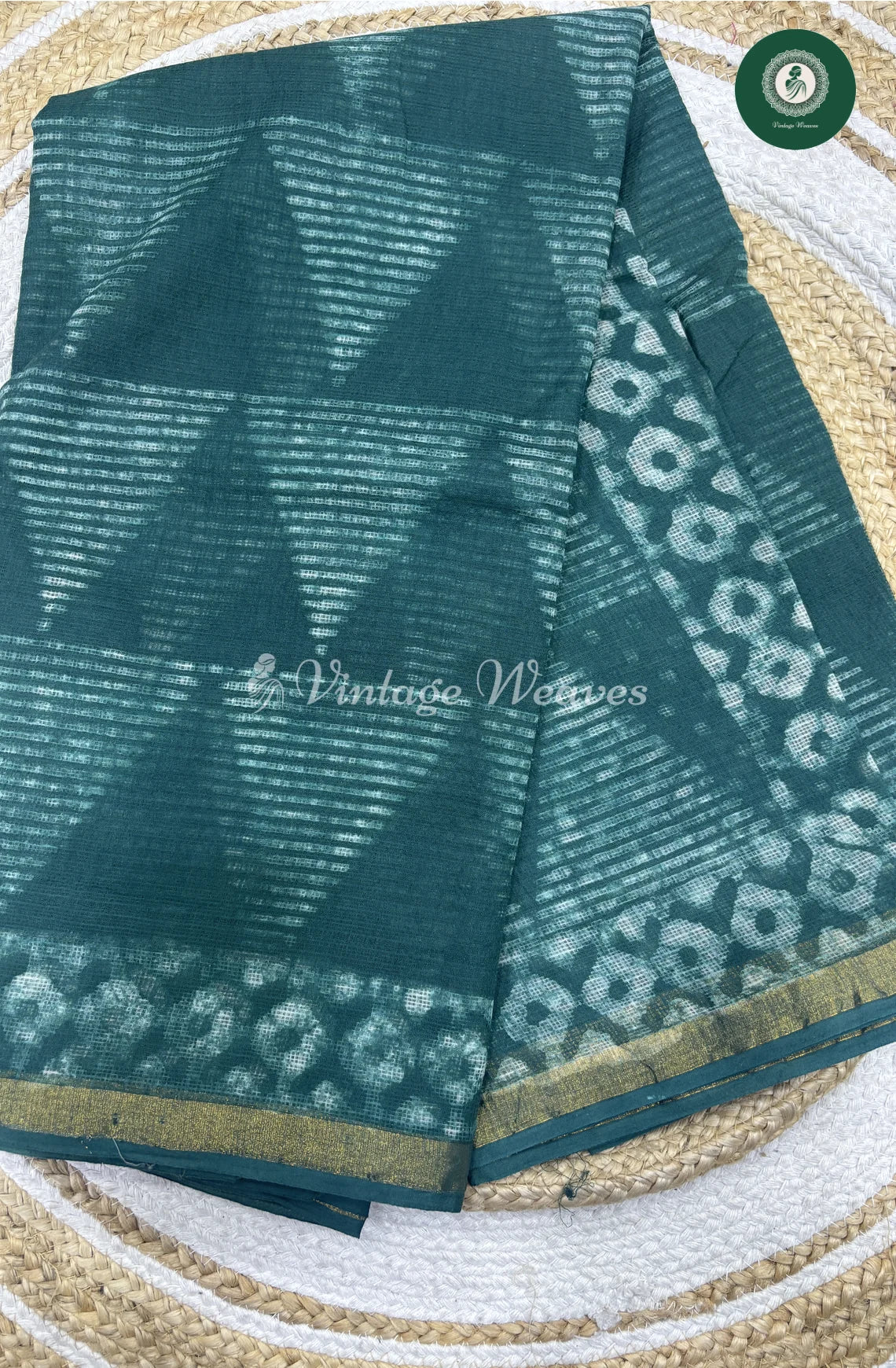 Premium Kota Cotton -Triangle TealBlue