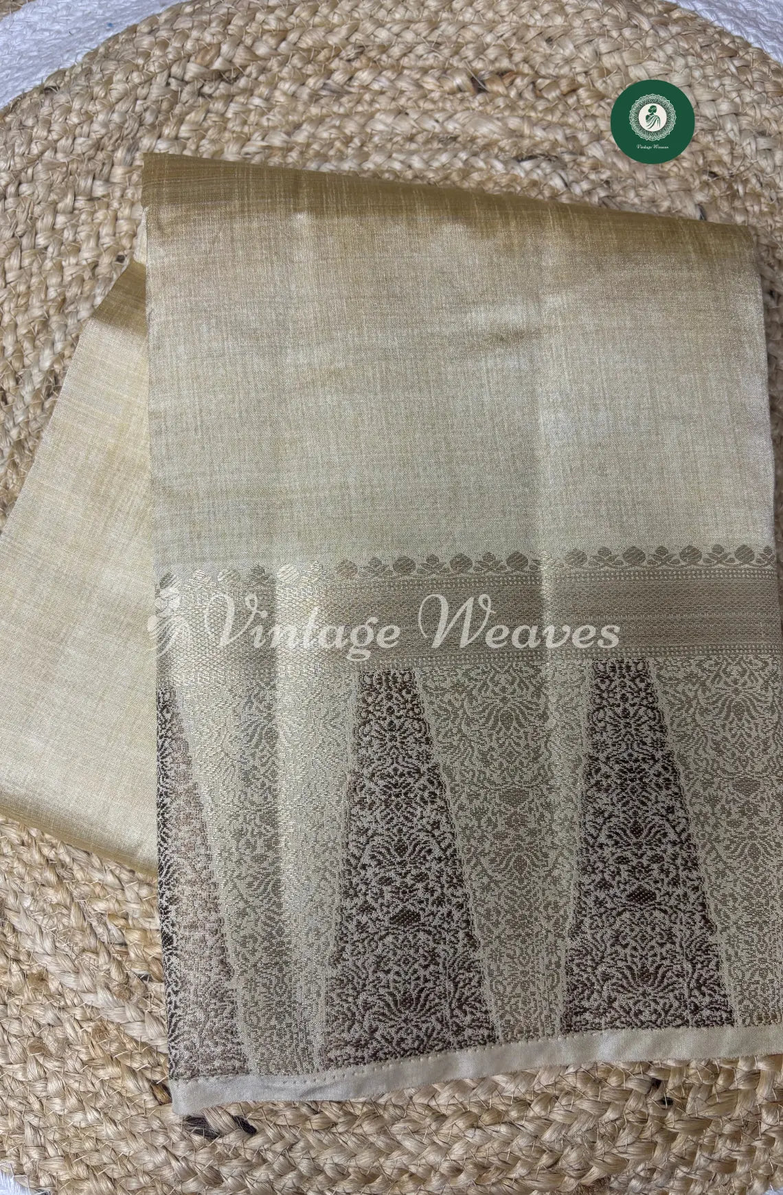 Soft And Shiny Tusser Silk Saree-Cream