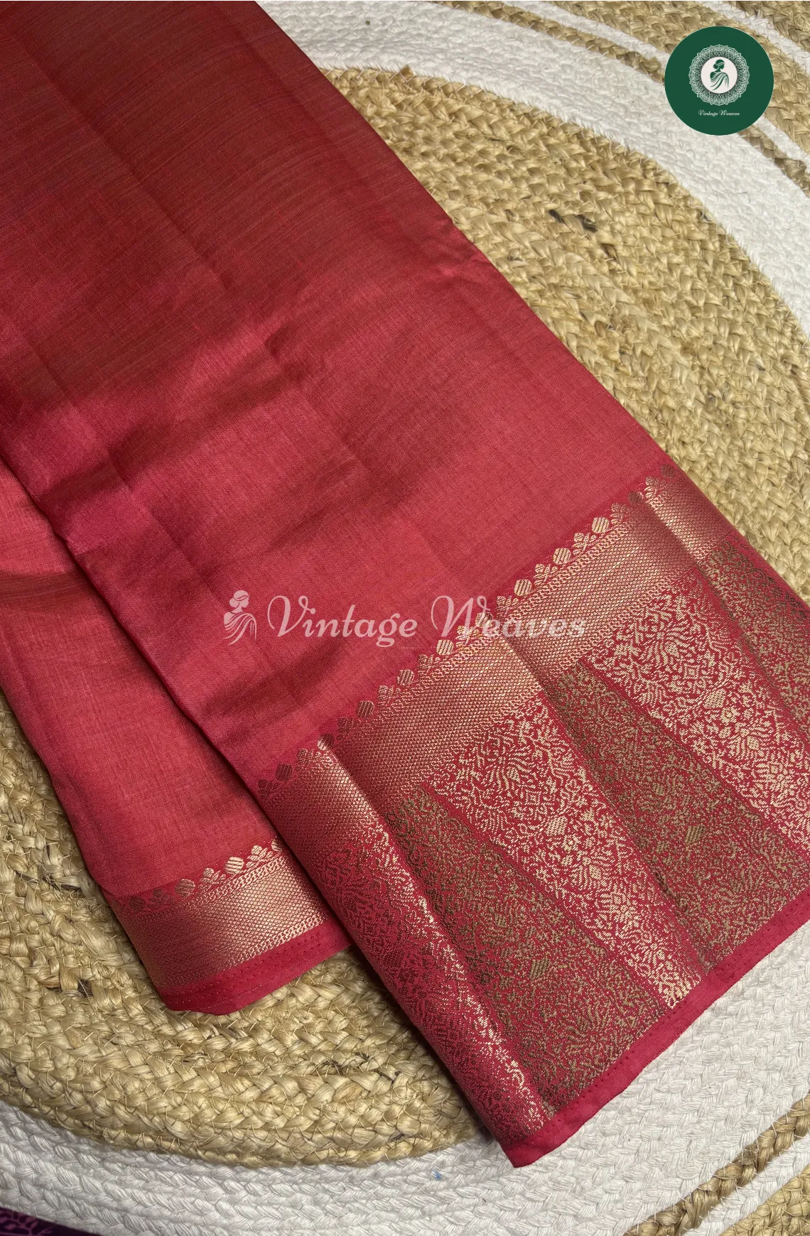 Soft And Shiny Tusser Silk Saree-PinkishRed