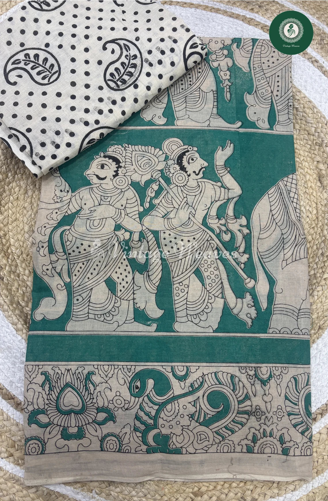 Very Soft Malai Cotton Ancient Print-Green_1