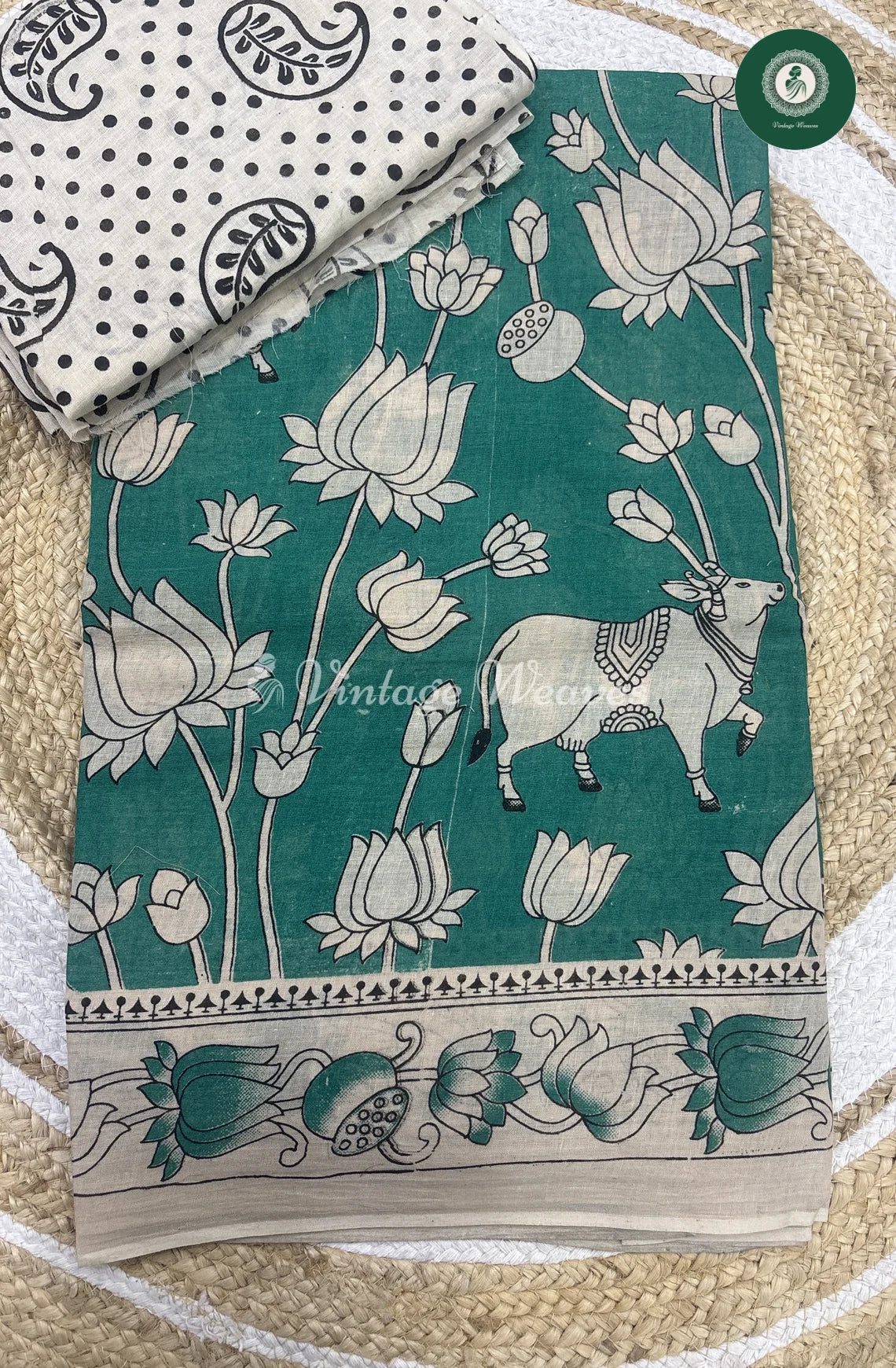 Very Soft Malai Cotton Cow Print-Green
