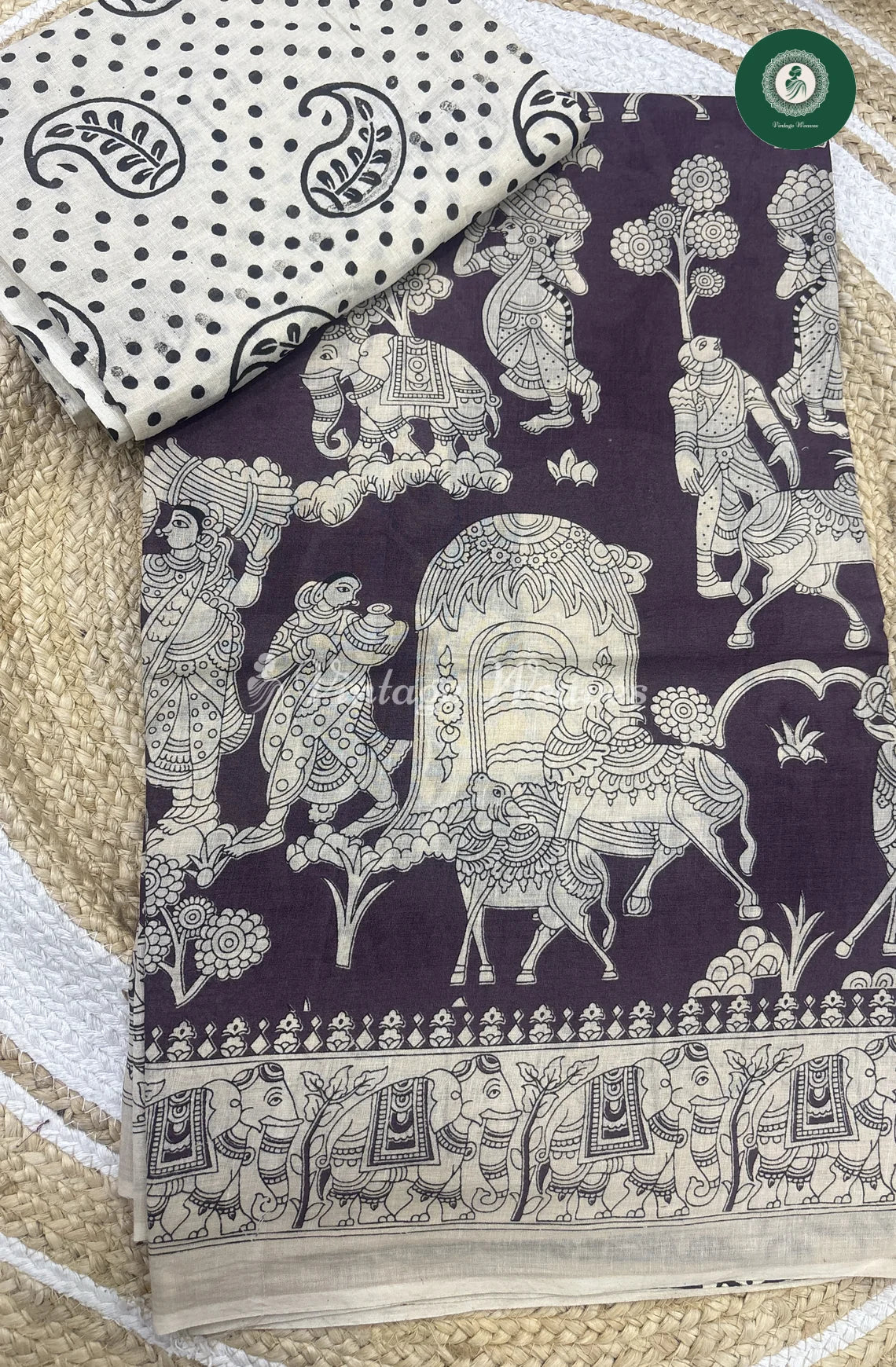 Very Soft Malai Cotton Elephant Print-Brown