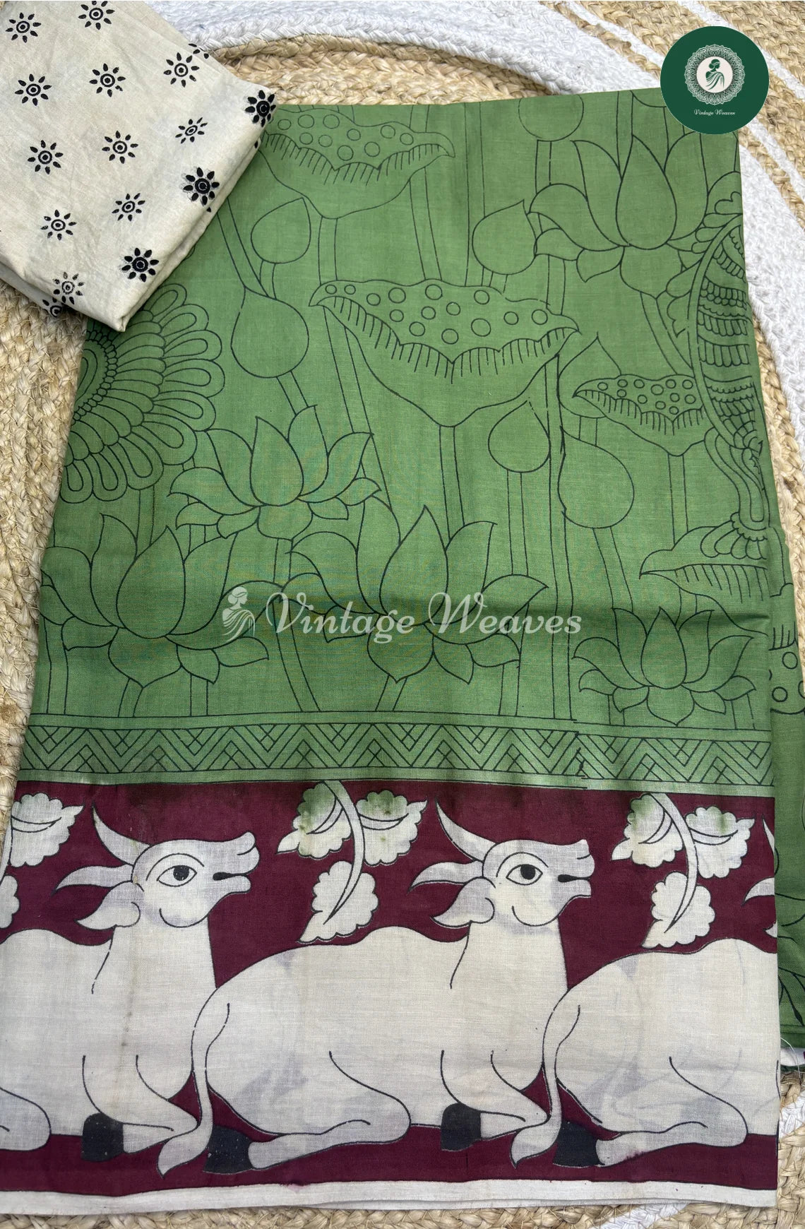VerySoft Malai Cotton with CowPrint-DarkGreen