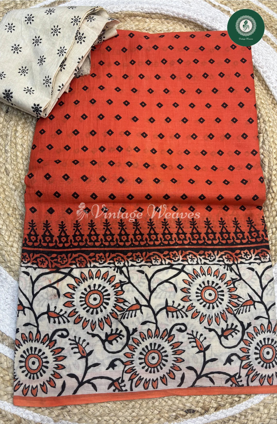 VerySoft Malai Cotton with PrintedButta-Orange