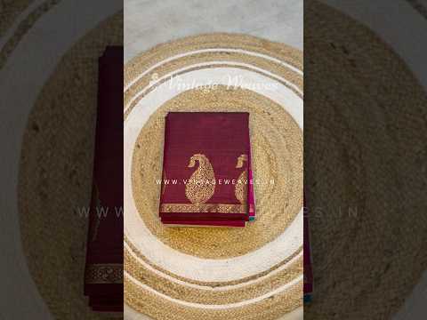 Tusser Silk Saree With Mango Border-Maroon