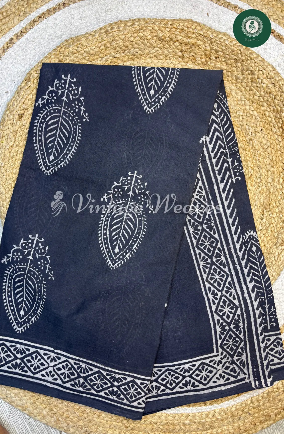 Mul cotton Handblock Print-Grey