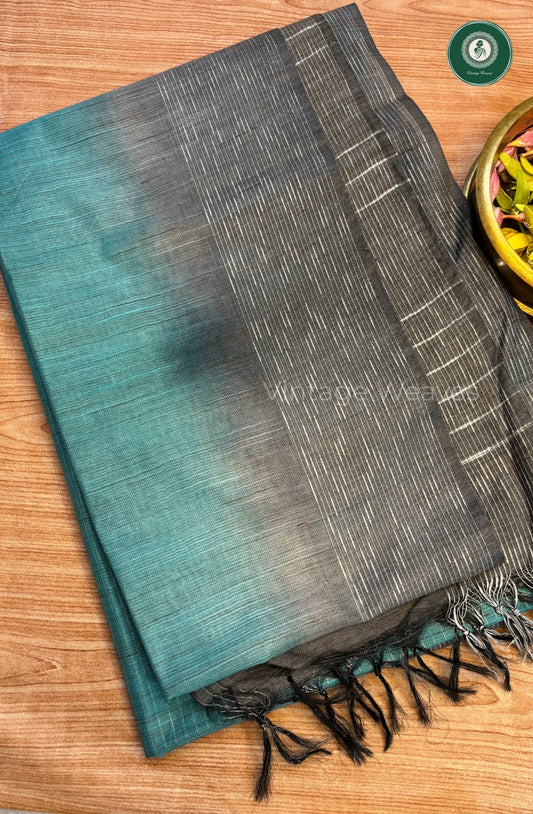 Bhagalpuri Linen Saree – Blue