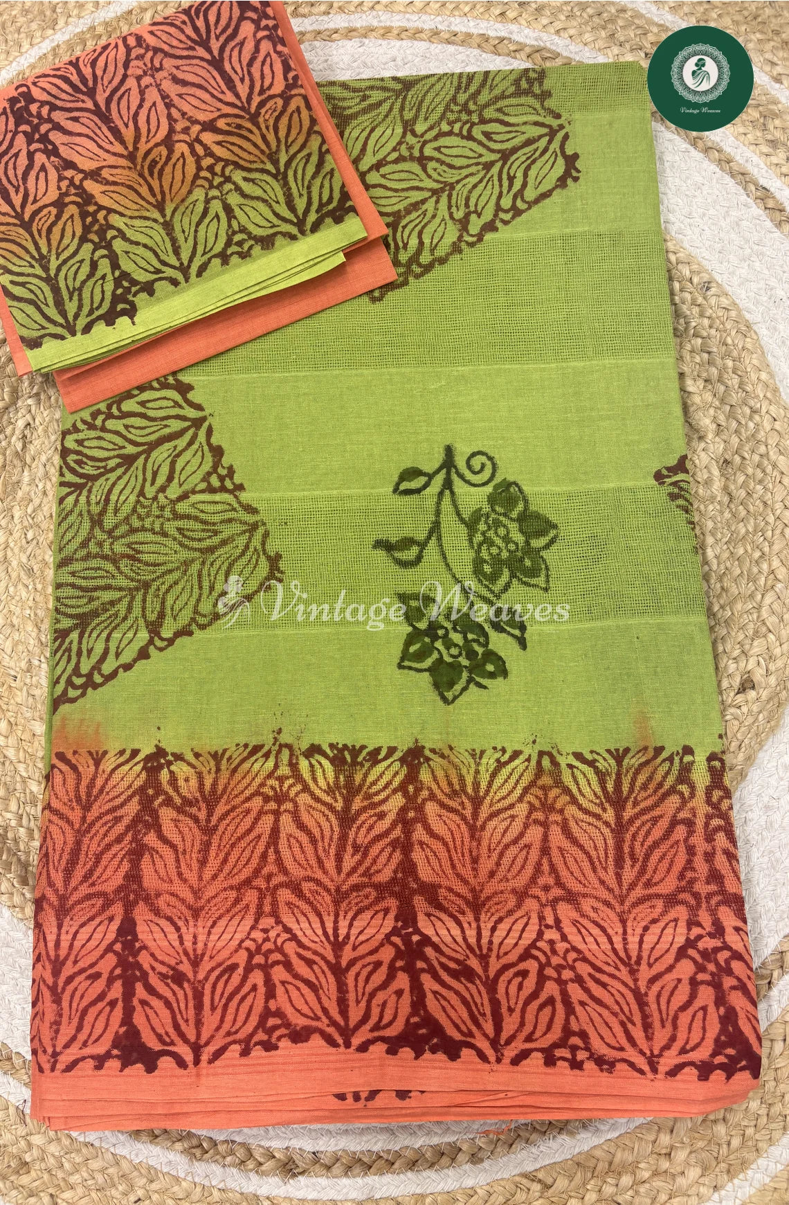 Budget Kota Cotton Saree -Green_1