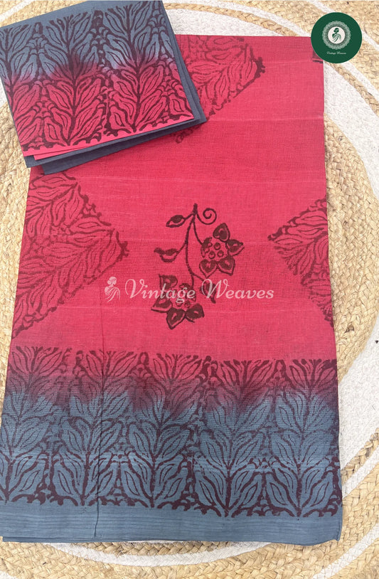 Budget Kota Cotton Saree -Pink_2
